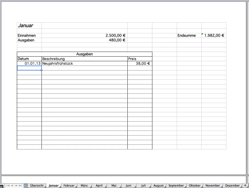 Haushaltsbuch als Excel-Vorlage - kostenlos | Excel ...
