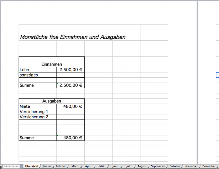 Haushaltsbuch Als Excel-Vorlage - Kostenlos