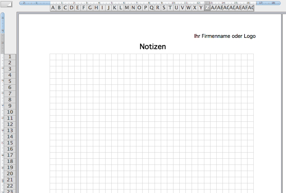 Vorschau Karoblatt mit Excel erstellen