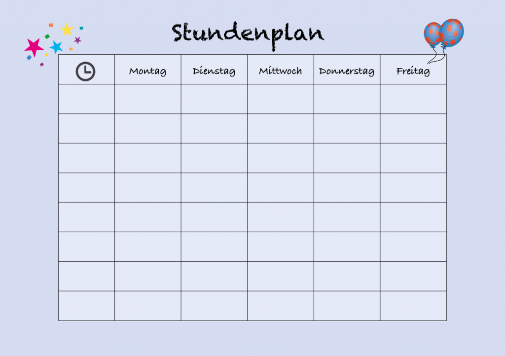 Stundenplan Fur Die Schule Als Excel Vorlage