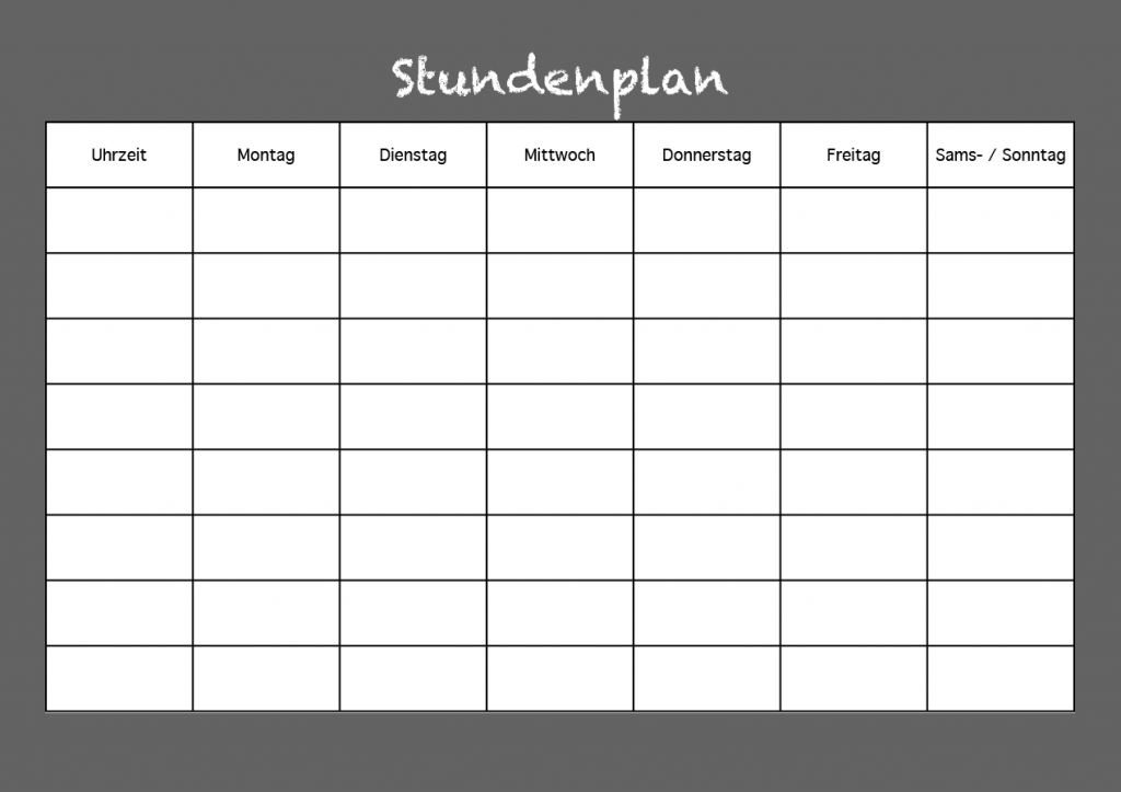 Stundenplan Fur Die Schule Als Excel Vorlage