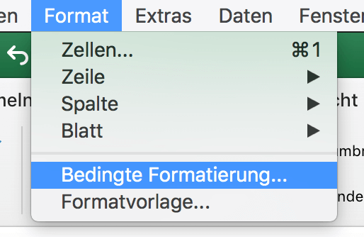 Excel - bedingte Formatierung