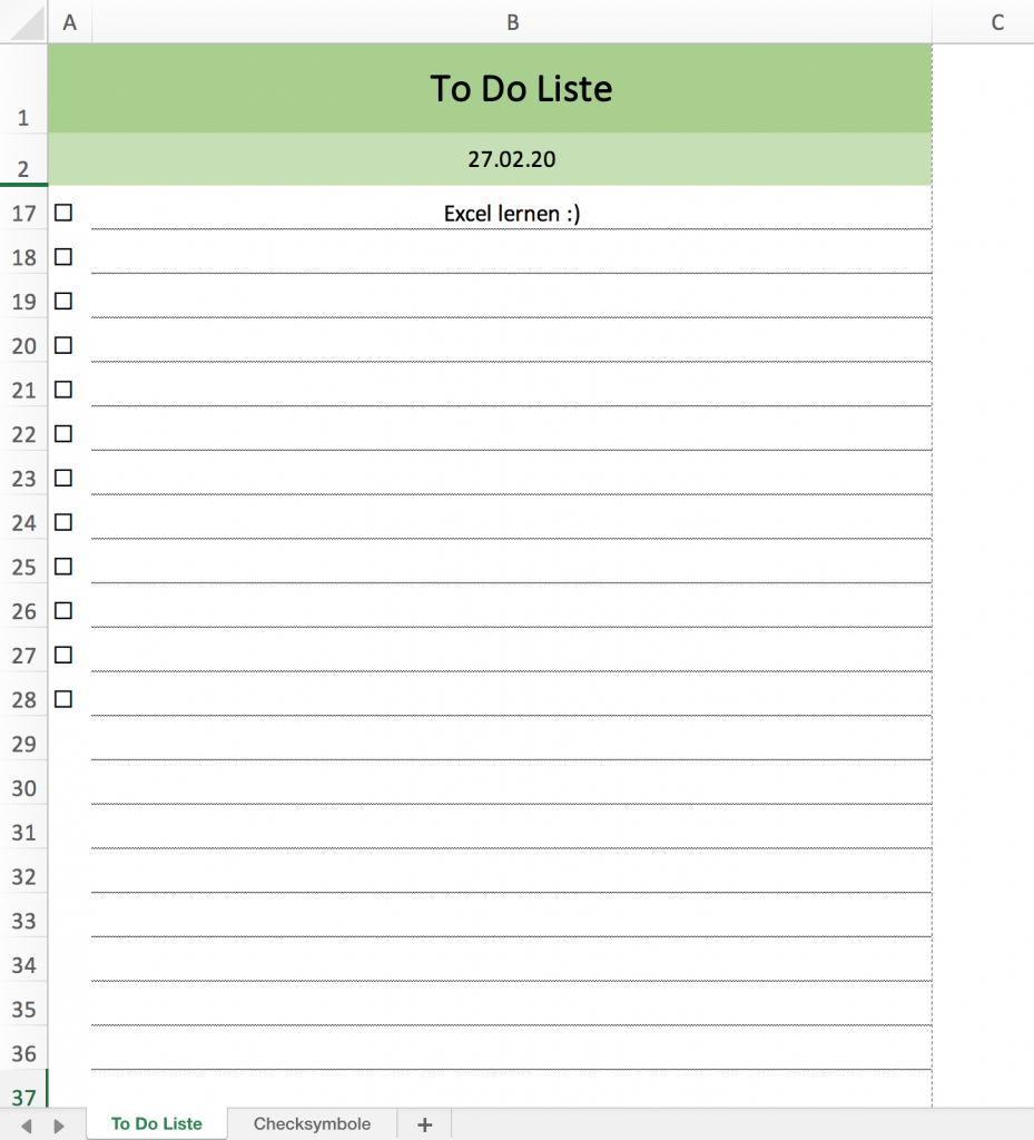 To-Do-Liste Excel