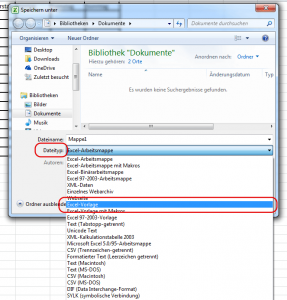 Dateityp festlegen in Office 2010