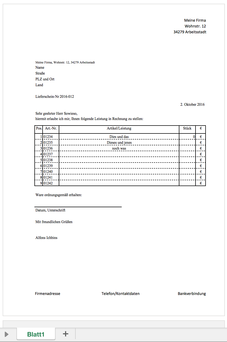Rechnung Excel Vorlagen Für Jeden Zweck