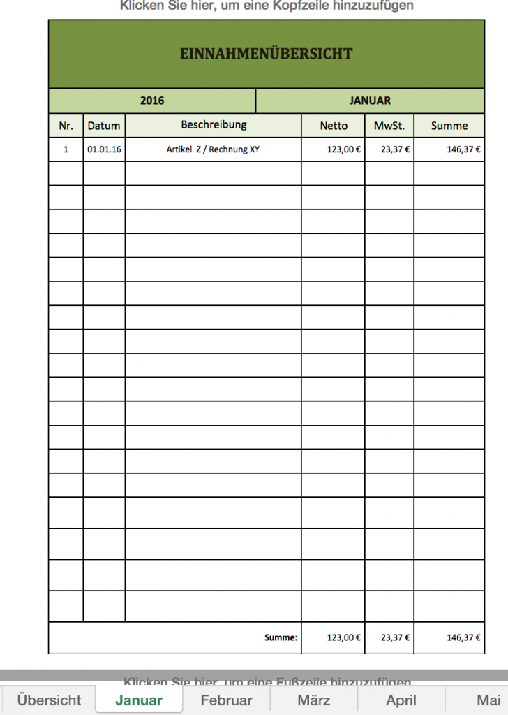 EinnahmenRechner kostenlos Excel Vorlagen für jeden Zweck