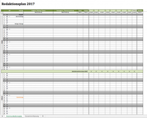 Vorschau des Redaktionsplans 2017 als Excelvorlage Vorschau des Redaktionsplans 2017 als Excelvorlage