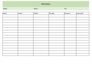 Einfache Protokoll-Liste