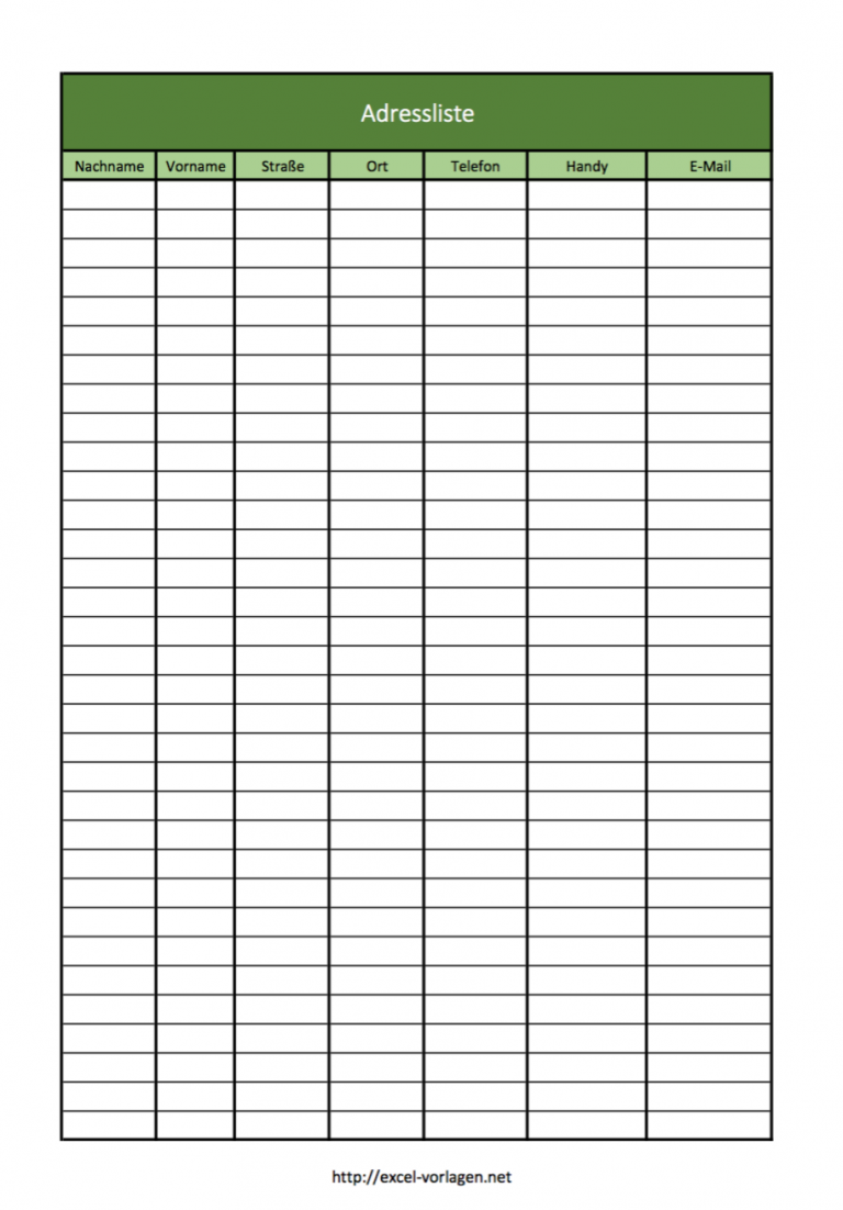 Einfache Adressenliste und Adressbuch [Excel-Vorlage]