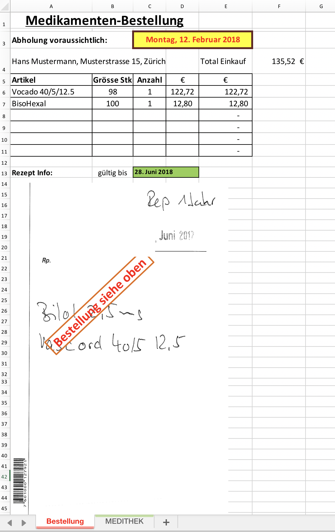 Medikamentenverbrauch Mit Excel Erfassen