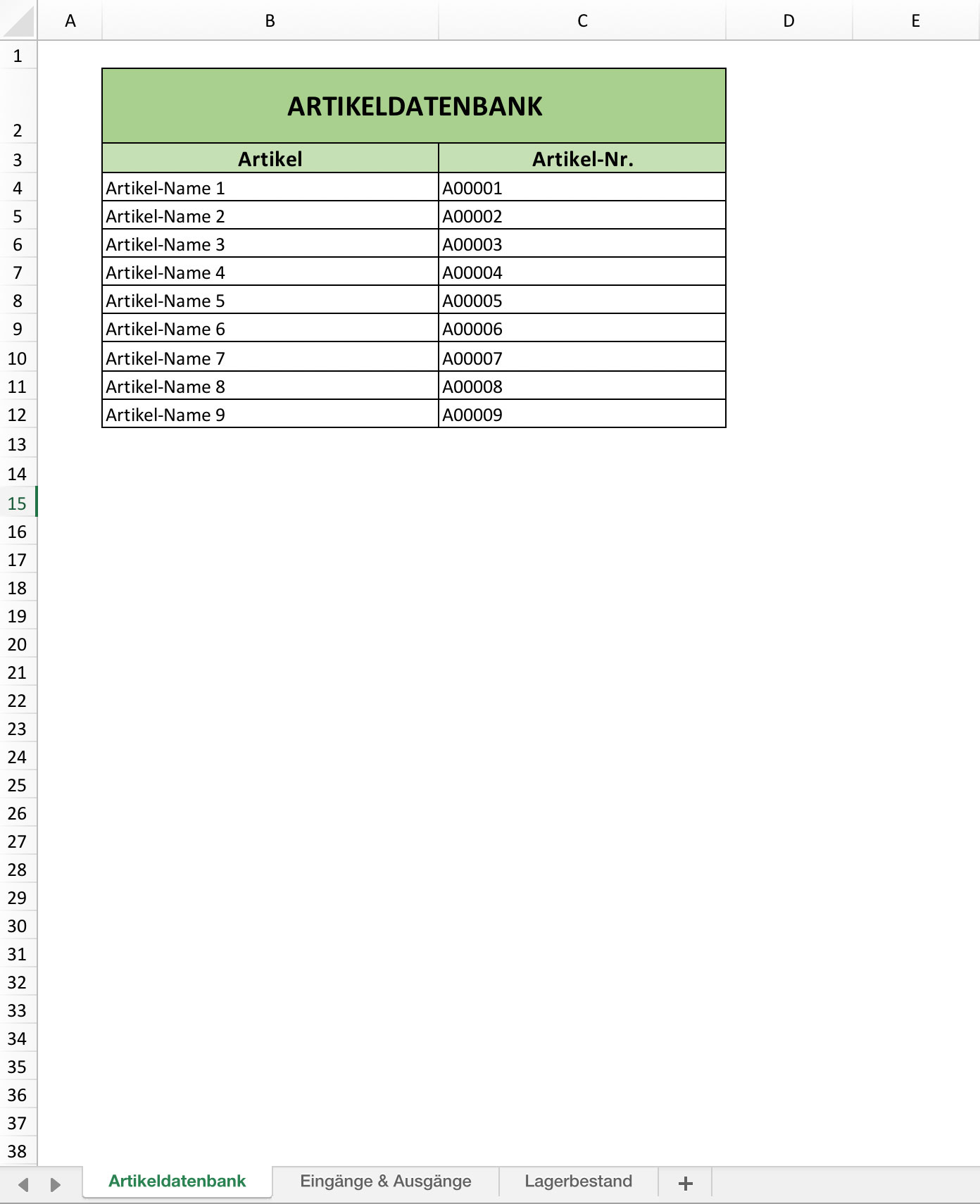 Lagerverwaltungs-Vorlage - ganz einfach mit Excel