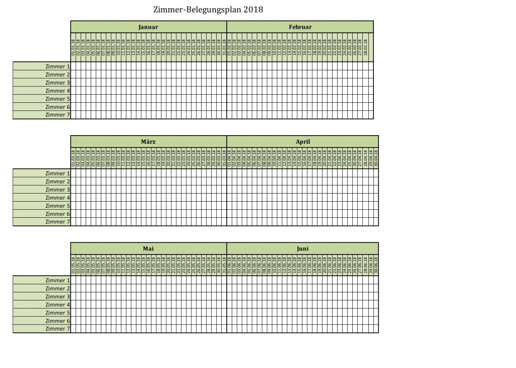 Gratis Belegungsplaner für Excel