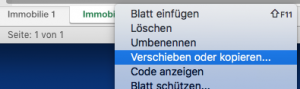 Excel Arbeitsblatt kopieren