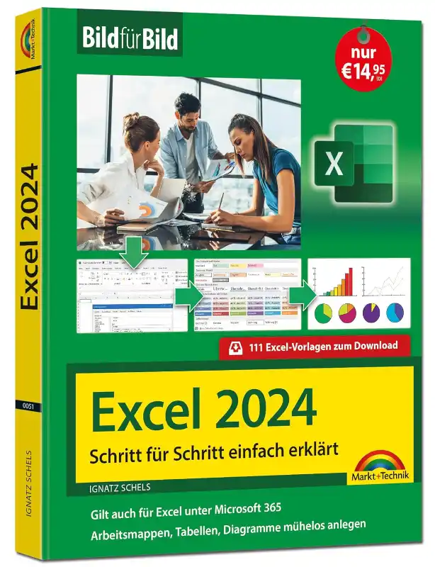 Excel Buch Tipp "Excel 2024 - Schritt für Schritt einfach erklärt"