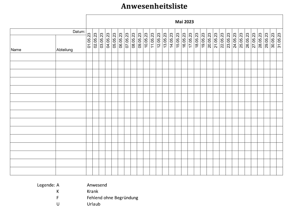 Anwesenheitsliste Vorlage Download Anwesenheitsliste Zum Ausdrucken Anwesenheitsliste Vorlage Download Anwesenheitsliste Zum Ausdrucken