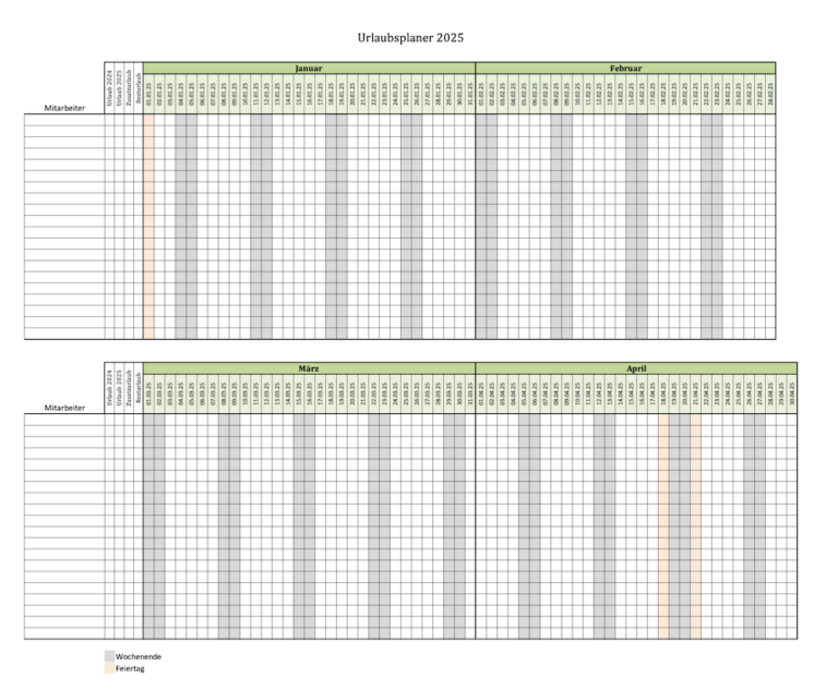  Foto zu Urlaubsplaner 2025 kostenlose Excelvorlage 