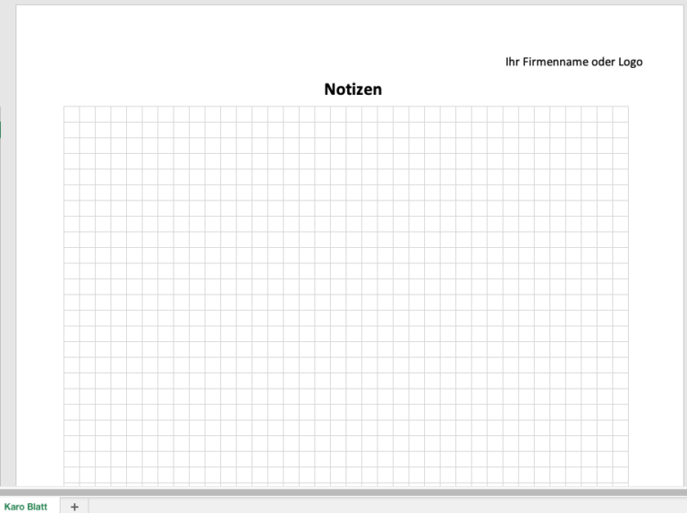 Wie Viele Kästchen Hat Ein Kariertes Din A4 Blatt Kariertes Blatt als Excel-Vorlage