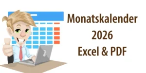 Header für Artikel "Monats-Kalender 2026 für Excel und zum Ausdrucken"