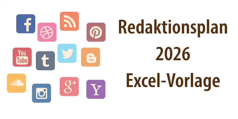 Header für Artikel: "Redaktionsplan für soziale Medien 2026 mit Excel-Vorlage"
