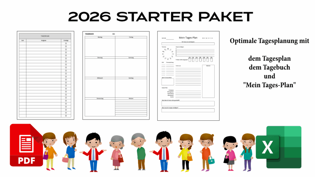 Banner für verschiedene Tagesplaner für Excel