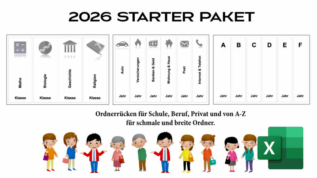 Banner für Ordnerrücken mit Excel