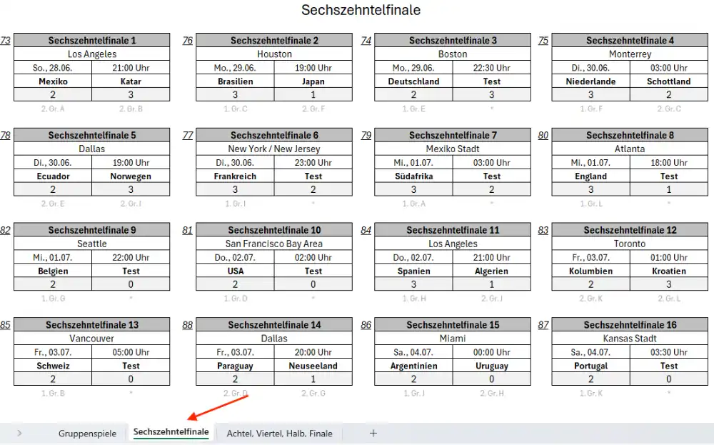Bildschirmfoto vom Sechszehntelfinale der WM 2026