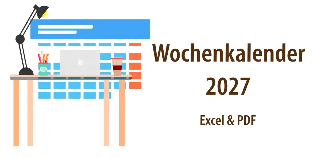 Beitragsbild für: "Wochen-Kalender 2027 für Excel & PDF"