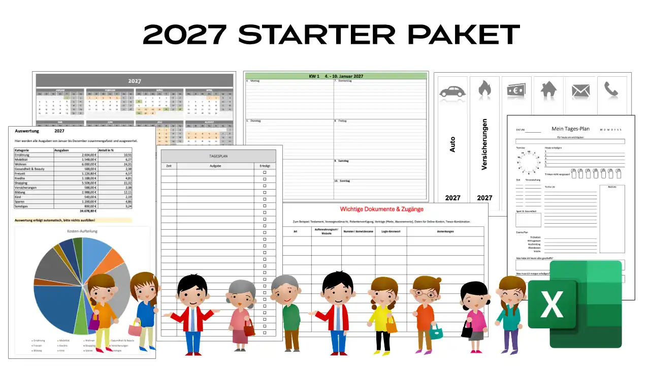 Headerbild für Verkaufsseite "Excel Starter Paket 2027"