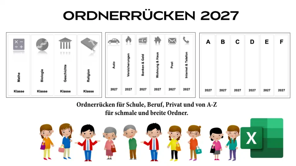 Banner für Ordnerrücken mit Excel